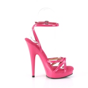 pink platåsandaler 15 cm SULTRY-638 lakk sandaler med høye hæler