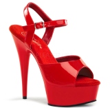 rød 15 cm DELIGHT-609 pleaser høye hæler for kvinner
