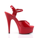 rød 15 cm DELIGHT-609 pleaser høye hæler for kvinner