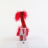 r�d 15 cm DELIGHT-624F pole dance h�yh�lte sandaler med fj�r
