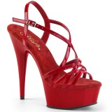 rød 15 cm Pleaser DELIGHT-613 sandaler med høye hæler