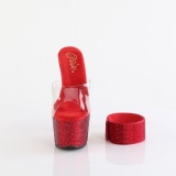 r�d 18 cm 712RS pleaser h�ye h�ler sandaler med ankelmansjett strass plat�