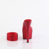 r�d 18 cm 712RS pleaser h�ye h�ler sandaler med ankelmansjett strass plat�
