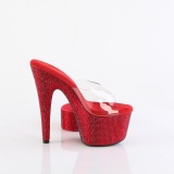 r�d 18 cm 712RS pleaser h�ye h�ler sandaler med ankelmansjett strass plat�