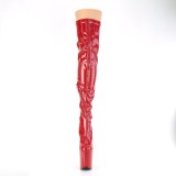 r�d 20 cm FLAMINGO-3000HWR hologram overknee st�vler - pole dance overknees