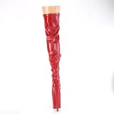 r�d 20 cm FLAMINGO-3000HWR hologram overknee st�vler - pole dance overknees