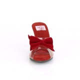rød 7,5 cm BELLE-301BOW pinup mules sko med sløyfe