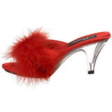 r�d 8 cm BELLE-301F marabou fj�r h�ye sko mules