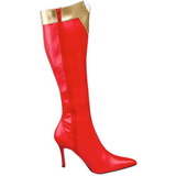 rød 9,5 cm WONDER-130 knehøye støvletter dame
