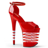 rød akryl 20 cm FLAMINGO-889LN dame sandaletter ekstrem platå
