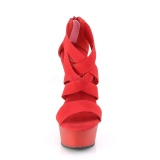 r�d elastisk band 15 cm DELIGHT-669 pleaser sko med h�ler til kvinner