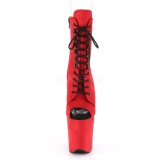 r�d faux suede 20 cm FLAMINGO-1021FS pole dance ankelst�vletter