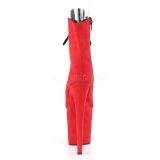 r�d faux suede 20 cm FLAMINGO-1021FS pole dance ankelst�vletter