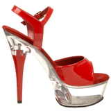 rød gjennomsiktig 15 cm CAPTIVA-609 platå høye hæler sko