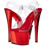 rød gjennomsiktig 18 cm SKY-308 platå høye hæler sko