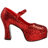 r�d glitter 11 cm MARYJANE-50G plat� pumps mary jane