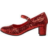 r�d glitter 5 cm SCHOOLGIRL-50G pumps mary jane
