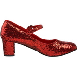 r�d glitter 5 cm SCHOOLGIRL-50G pumps mary jane
