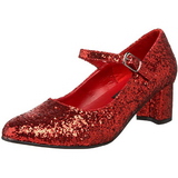 r�d glitter 5 cm SCHOOLGIRL-50G pumps mary jane
