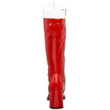 rød hvit 7,5 cm GOGO-305 knehøye støvletter dame