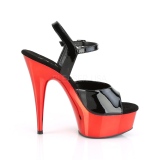 rød krom platå 15 cm DELIGHT-609 pleaser høye hæler for kvinner