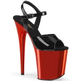 rød krom platå 20 cm FLAMINGO-809 pleaser høye hæler for kvinner