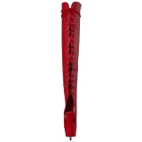 rød kunstlær 15 cm DELIGHT-3019 Lårhøye støvletter platå
