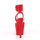 rød kunstlær 18 cm ADORE-791FS pleaser høye hæler med ankel stropper