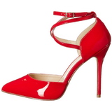 r�d lakk 13 cm AMUSE-25 h�ye pumps fest sko med h�l