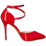 r�d lakk 13 cm AMUSE-25 h�ye pumps fest sko med h�l
