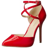 r�d lakk 13 cm AMUSE-25 h�ye pumps fest sko med h�l
