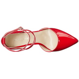 r�d lakk 13 cm AMUSE-25 h�ye pumps fest sko med h�l