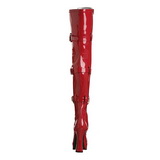 rød lakk 13 cm ELECTRA-3028 lårhøye støvler