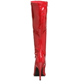 rød lakk 13 cm Pleaser SEDUCE-2000 høye støvler dame