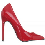 r�d lakk 13 cm SEXY-20 spisse pumps med stiletth�ler