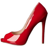 r�d lakk 13 cm SEXY-42 klassiske pumps sko til dame