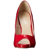 r�d lakk 13 cm SEXY-42 klassiske pumps sko til dame