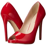 r�d lakk 13 cm SEXY-42 klassiske pumps sko til dame