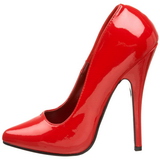 r�d lakk 15 cm DOMINA-420 spisse pumps med stiletth�ler
