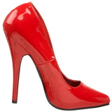 r�d lakk 15 cm DOMINA-420 spisse pumps med stiletth�ler