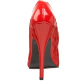 r�d lakk 15 cm DOMINA-420 spisse pumps med stiletth�ler