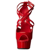 r�d lakk 15 cm Pleaser DELIGHT-612 plat� pumps h�y h�l