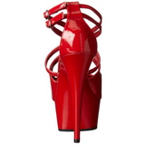rød lakk 15 cm Pleaser DELIGHT-612 platå pumps høy hæl
