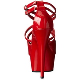 r�d lakk 15 cm Pleaser DELIGHT-612 plat� pumps h�y h�l