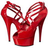 r�d lakk 15 cm Pleaser DELIGHT-612 plat� pumps h�y h�l