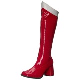 rød lakk 7,5 cm Funtasma GOGO-306 høye støvler dame