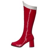 rød lakk 7,5 cm Funtasma GOGO-306 høye støvler dame