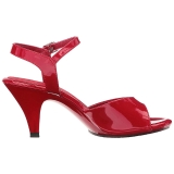 r�d lakk 8 cm BELLE-309 dame sandaletter lavere h�l