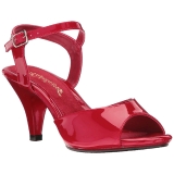 r�d lakk 8 cm BELLE-309 dame sandaletter lavere h�l