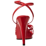 rød lakkert 12 cm FLAIR-436 dame sandaletter lavere hæl